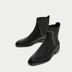 Zara Studded Ankle Chelsea Boots